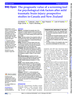 The prognostic value of a screening tool for psychological risk factors after mild traumatic brain injury: prospective studies in Canada and New Zealand