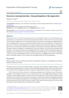 Exercise is neuroprotection—but participation is the imperative