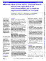 How do new doctors prescribe insulin? Qualitative exploration of the complexity of everyday practice and implications for medical education