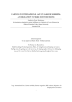 Fairness in International Law on Labour Mobility: An Obligation to make Joint Decisions