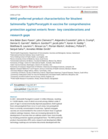 WHO preferred product characteristics for bivalent Salmonella Typhi/Paratyphi A vaccine for comprehensive protection against enteric fever- key considerations and research gaps