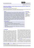 Explaining variability in cultural impact assessment outcomes: insights from Aotearoa New Zealand