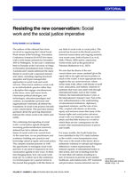 Resisting the new conservatism: Social work and the social justice imperative