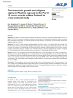 Post-traumatic growth and religious coping in Muslims exposed to the March 15 terror attacks in New Zealand: A cross-sectional study