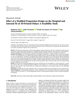 Effect of a Modified Preparation Design on the Marginal and Internal Fit of 3D‐Printed Onlays: A Feasibility Study