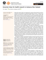 Uncertain times for health research in Aotearoa New Zealand