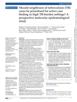 Should neighbours of tuberculosis (TB) cases be prioritised for active case finding in high TB-burden settings? A prospective molecular epidemiological study