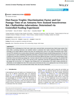 Diet-Faeces Trophic Discrimination Factor and Gut Passage Time of an Aotearoa New Zealand Insectivorous Bat, Chalinolobus tuberculatus, Determined via Controlled Feeding Experiment