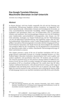Das Google Translate Dilemma: Maschinelle Übersetzer im DaF-Unterricht