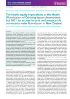 The health equity implications of the Health (Fluoridation of Drinking Water) Amendment Act 2021 for access to (and performance of) community water fluoridation in New Zealand