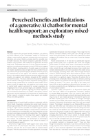 Perceived benefits and limitations of a generative AI chatbot for mental health support: an exploratory mixed-methods study