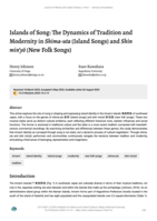 Islands of Song: The Dynamics of Tradition and Modernity in Shima-uta (Island Songs) and Shin min’yō (New Folk Songs)