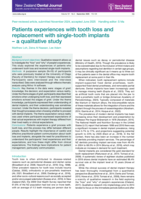 Patients experiences with tooth loss and replacement with single-tooth implants – a qualitative study