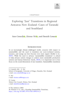 Exploring 'Just' Transitions in Regional Aotearoa New Zealand: Cases of Taranaki and Southland