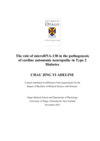 The role of microRNA-138 in the pathogenesis of cardiac autonomic neuropathy in Type 2 Diabetes