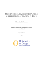 Primary school teachers' motivations and perceptions of teaching in Ghana