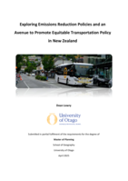 Exploring Emissions Reduction Policies and an Avenue to Promote Equitable Transportation Policy in New Zealand