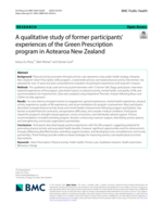 A qualitative study of former participants' experiences of the Green Prescription program in Aotearoa New Zealand