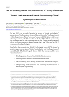 'We are the many, not the few' : initial results of a survey of attitudes towards lived experience of mental distress among clinical psychologists in New Zealand
