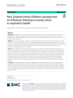 New Zealand school children's perspectives on influenza: listening to young voices in respiratory health