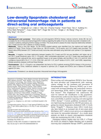 Low-density lipoprotein cholesterol and intracranial hemorrhage risk in patients on direct-acting oral anticoagulants