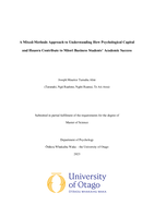 A Mixed-Methods Approach to Understanding How Psychological Capital and Hauora Contribute to Māori Business Students’ Academic Success