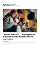"Almost constant": Young people overwhelmed by harmful online marketing