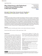 Men's Experiences with Fatherhood in Heterosexual Relationships: A Narrative Analysis