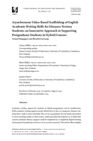 Asynchronous Video-Based Scaffolding of English Academic Writing Skills for Distance Tertiary Students: an Innovative Approach to Supporting Postgraduate Students in Hybrid Courses