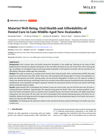 Material Well-Being, Oral Health and Affordability of Dental Care in Late-Middle-Aged New Zealanders