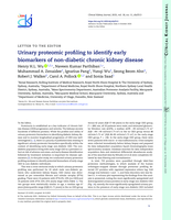 Urinary proteomic profiling to identify early biomarkers of non-diabetic chronic kidney disease