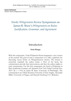 Nordic Wittgenstein Review Symposium on James R. Shaw’s Wittgenstein on Rules: Justification, Grammar, and Agreement [Book Review]