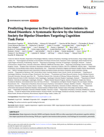 Predicting Response to Pro-Cognitive Interventions in Mood Disorders: A Systematic Review by the International Society for Bipolar Disorders Targeting Cognition Task Force