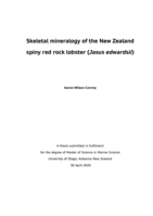 Skeletal mineralogy of the New Zealand spiny red rock lobster (<em>Jasus edwardsii</em>)