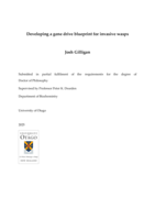 Developing a gene drive blueprint for invasive wasps