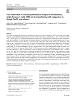 First smartwatch RTK results: performance analysis of instantaneous, single-frequency multi-GNSS cm-level positioning with comparison to Google Pixel 5 smartphones