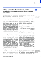 Bridging communities of practice: lessons from the Humanitarian Health Research Forum on climate, crisis, and collaboration
