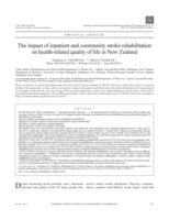 The impact of inpatient and community stroke rehabilitation on health-related quality of life in New Zealand