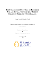 The influence of body size on resource use and interactions of kelp forest species in Aotearoa New Zealand