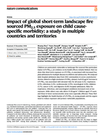 Impact of global short-term landscape fire sourced PM<sub>2.5</sub> exposure on child cause-specific morbidity: a study in multiple countries and territories