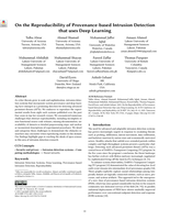 On the Reproducibility of Provenance-based Intrusion Detection that uses Deep Learning