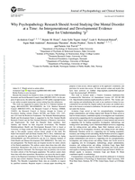 Why psychopathology research should avoid studying one mental disorder at a time: An intergenerational and developmental evidence base for understanding "p"