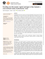 Providing over-the-counter vaginal oestrogen in New Zealand: a cross-sectional study of pharmacists' views