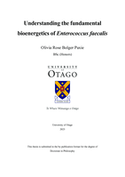 Understanding the fundamental bioenergetics of <em>Enterococcus faecalis</em>