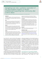 Navigating dual roles: qualitative exploration of the psychological impacts on Muslim professionals supporting their community after a terror attack