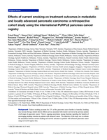 Effects of current smoking on treatment outcomes in metastatic and locally advanced pancreatic carcinoma: a retrospective cohort study using the international PURPLE pancreas cancer registry
