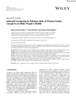 Informal Caregiving in Pakistan: Role of Women Family Caregivers in Older People’s Health