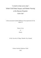'A stitch in time saves nine': Infant Cleft Palate Surgery and Mother Nursing at the Bassam Hospital, 1939-1967