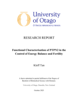 Functional Characterisation of PTPN2 in the Control of Energy Balance and Fertility