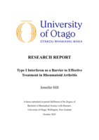 Type I Interferon as a Barrier to Effective Treatment in Rheumatoid Arthritis